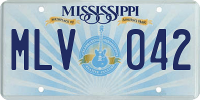 MS license plate MLV042