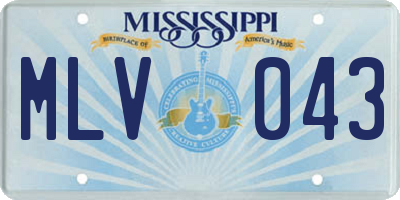 MS license plate MLV043