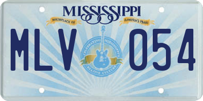 MS license plate MLV054