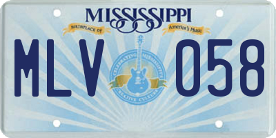 MS license plate MLV058