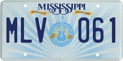 MS license plate MLV061