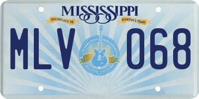 MS license plate MLV068