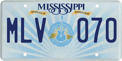 MS license plate MLV070
