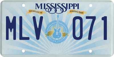 MS license plate MLV071