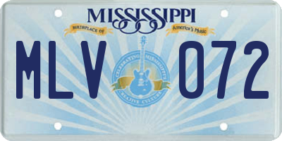 MS license plate MLV072