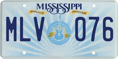 MS license plate MLV076