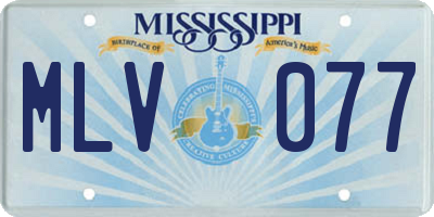 MS license plate MLV077