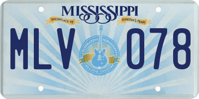 MS license plate MLV078