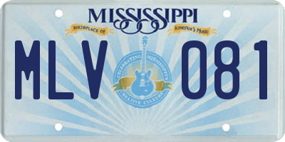 MS license plate MLV081