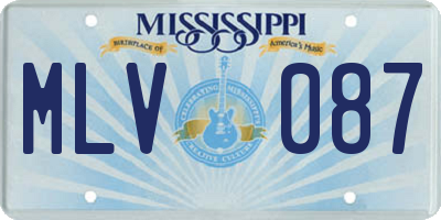 MS license plate MLV087