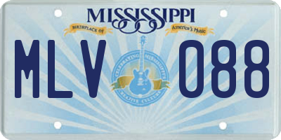 MS license plate MLV088