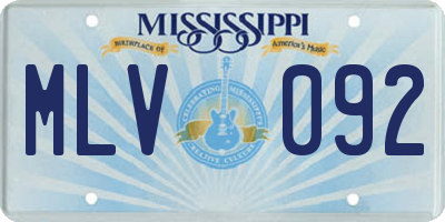 MS license plate MLV092
