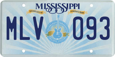 MS license plate MLV093