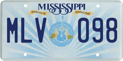 MS license plate MLV098