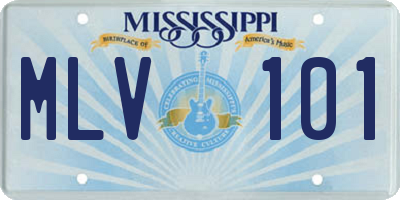 MS license plate MLV101