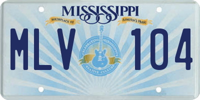 MS license plate MLV104