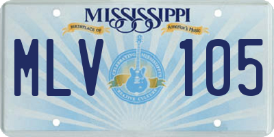 MS license plate MLV105