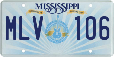MS license plate MLV106