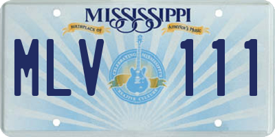 MS license plate MLV111