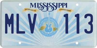 MS license plate MLV113