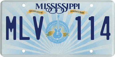 MS license plate MLV114