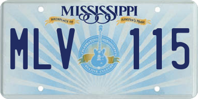 MS license plate MLV115
