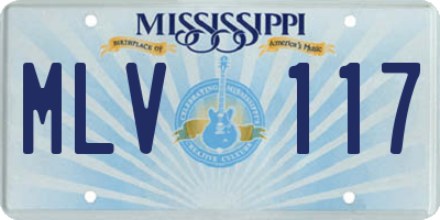 MS license plate MLV117