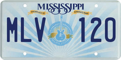 MS license plate MLV120