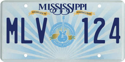 MS license plate MLV124