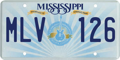 MS license plate MLV126
