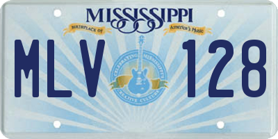 MS license plate MLV128