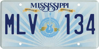 MS license plate MLV134