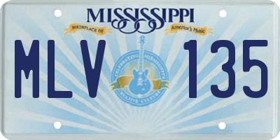 MS license plate MLV135