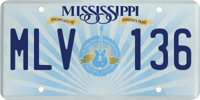 MS license plate MLV136