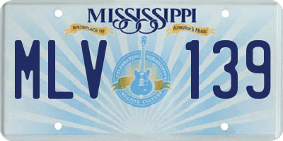 MS license plate MLV139