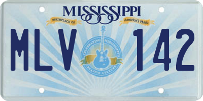 MS license plate MLV142