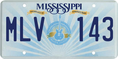 MS license plate MLV143
