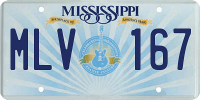 MS license plate MLV167