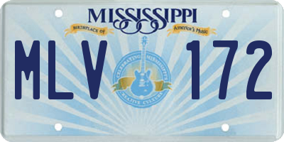 MS license plate MLV172