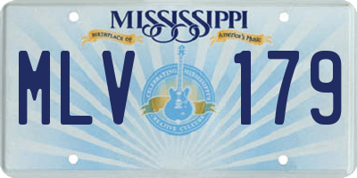 MS license plate MLV179