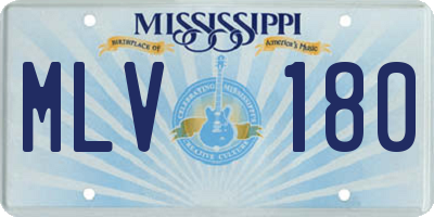 MS license plate MLV180