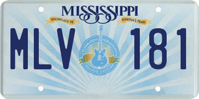 MS license plate MLV181