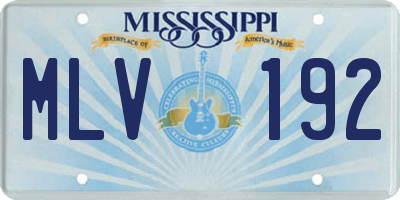 MS license plate MLV192