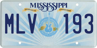 MS license plate MLV193