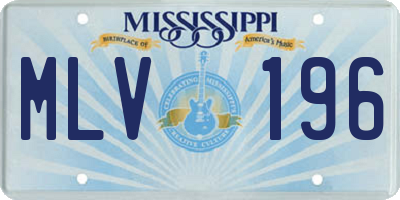 MS license plate MLV196