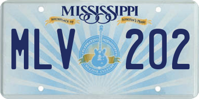 MS license plate MLV202