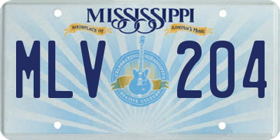 MS license plate MLV204