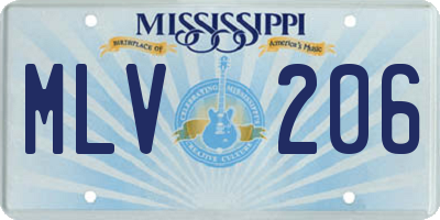 MS license plate MLV206