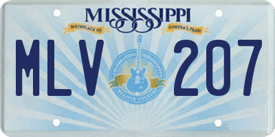 MS license plate MLV207