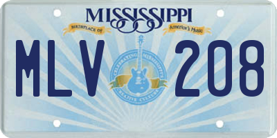 MS license plate MLV208